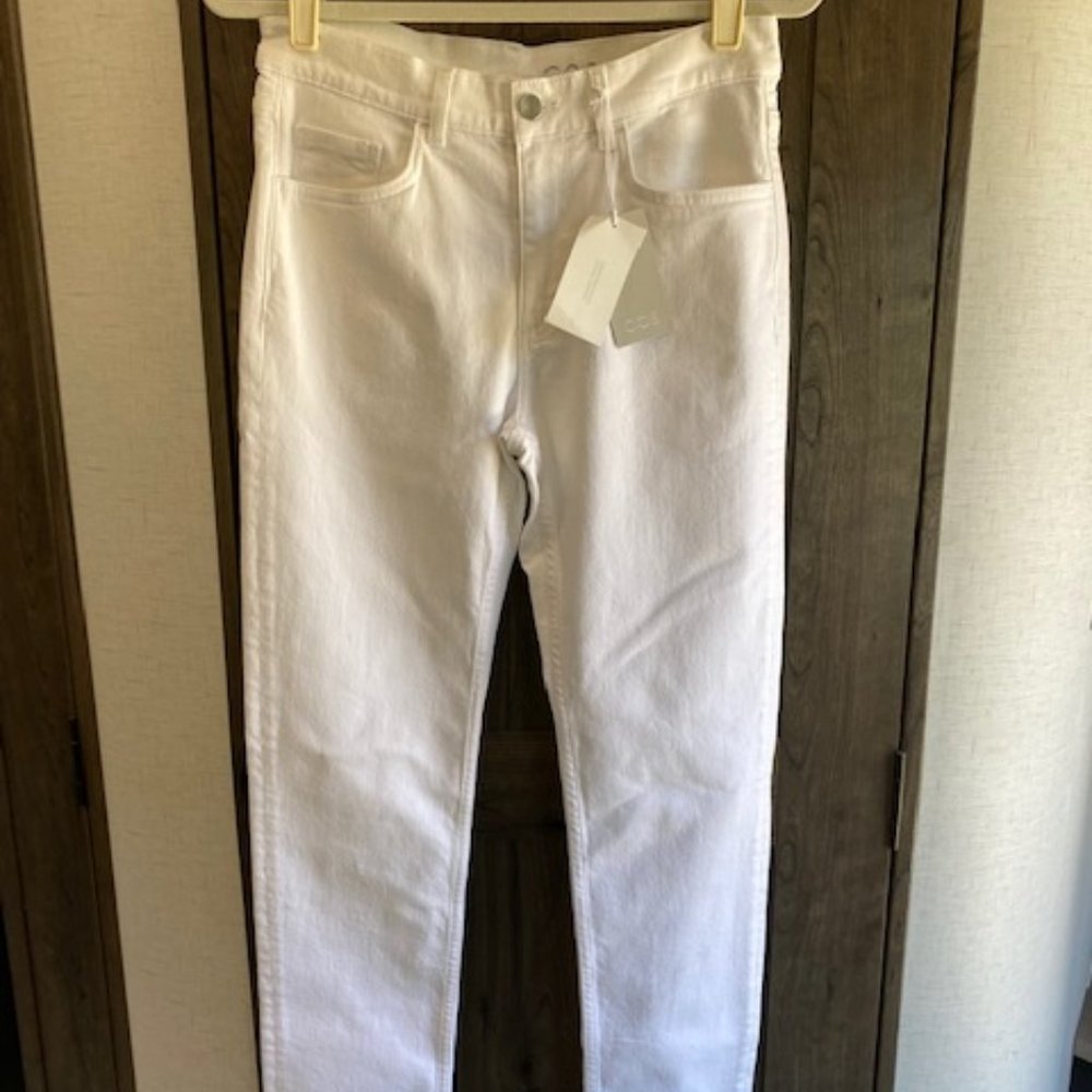 Women's COS White Denim Mid-Rise Slim jeans sz 29" x 32"